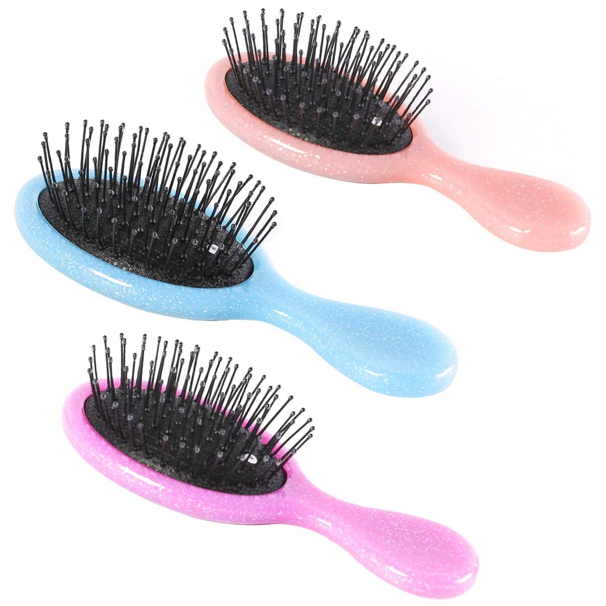 Brosse démêlante Woplagyreat Toddler rose, pratique en déplacement.