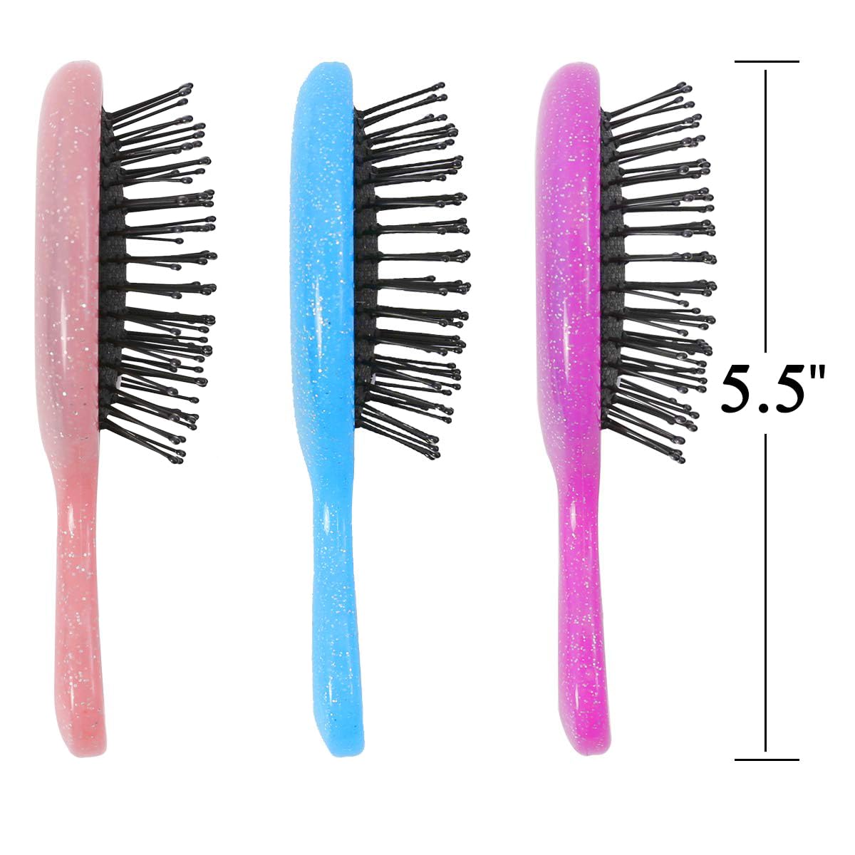 Brosse démêlante Woplagyreat triple-pack couleurs, pratique pour toute la famille.