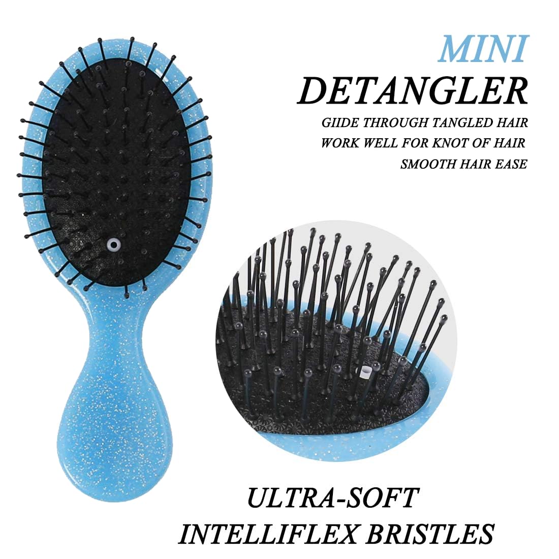 Brosse portable Woplagyreat bleu, idéale pour les retouches quotidiennes.