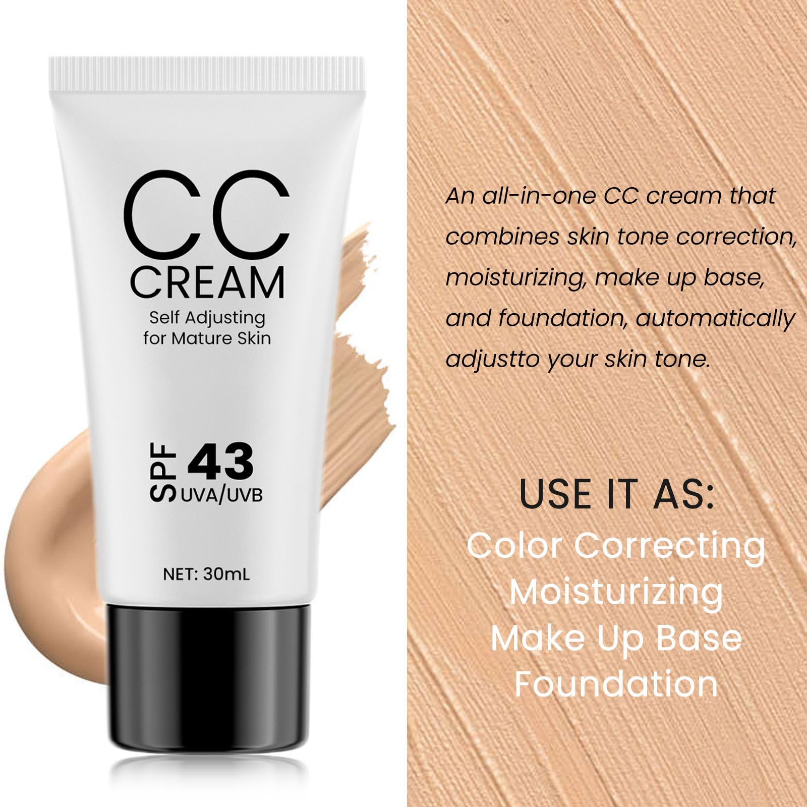 WOPPOE CC Crème – SPF 43 et protection solaire adaptée.
