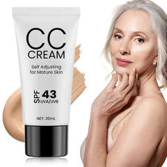 WOPPOE CC Crème pour visage – bouteille: texture fluide et couvrante pour peau mature.
