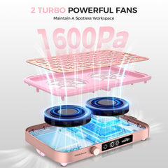 Woput Nail Dust Collector – affichage LED et 10 vitesses pour un contrôle précis.