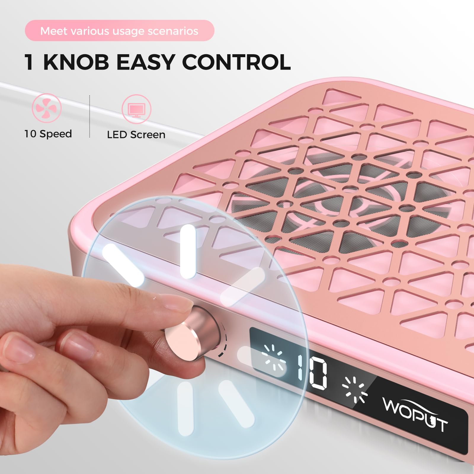 Woput Nail Dust Collector – dissipation thermique efficace pour une utilisation prolongée.