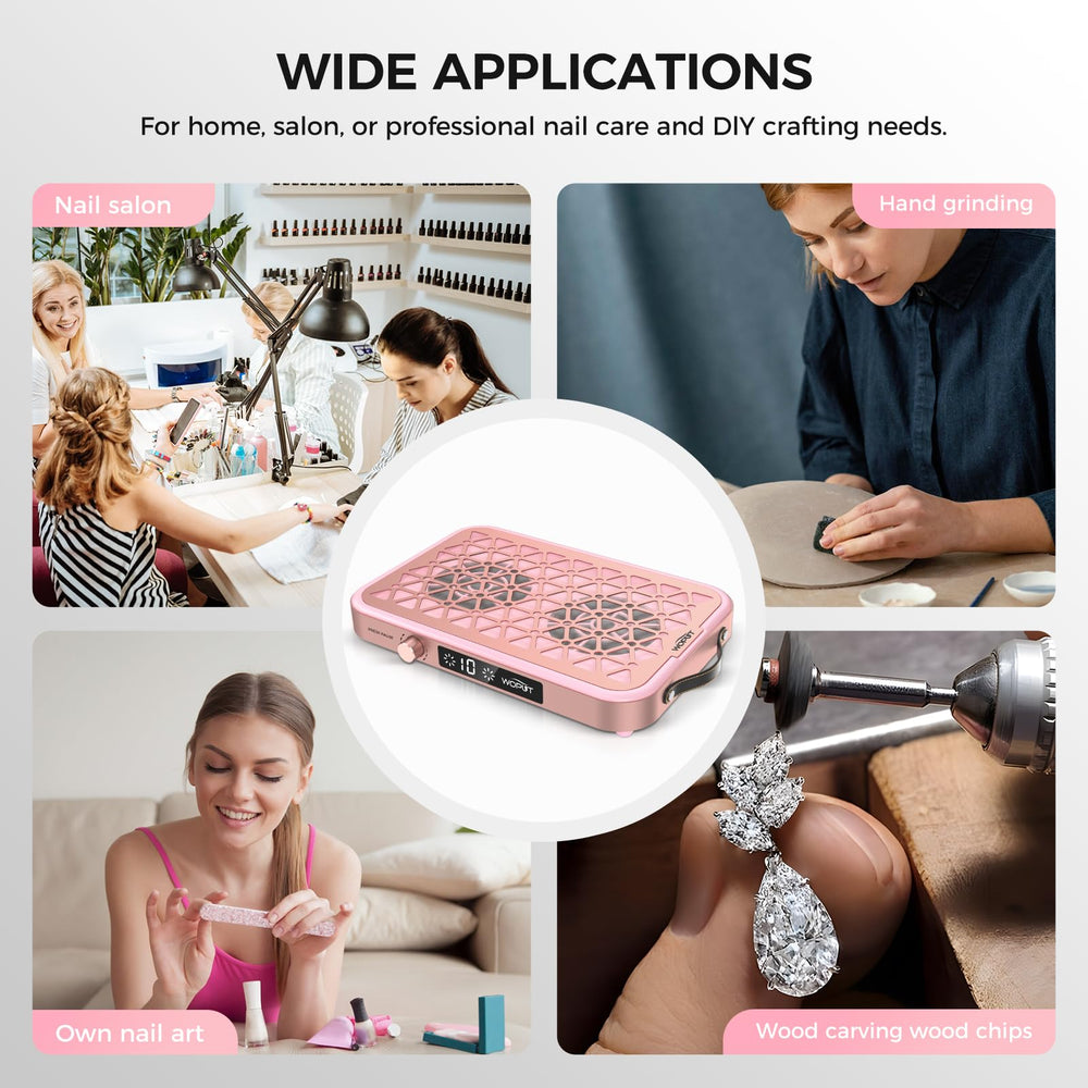 Woput Nail Dust Collector – pratique en salon et à domicile pour réduire les poussières.