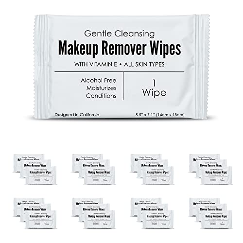 World Amenities lingettes démaquillage sans alcool dans emballage individuel, pratique pour le voyage.