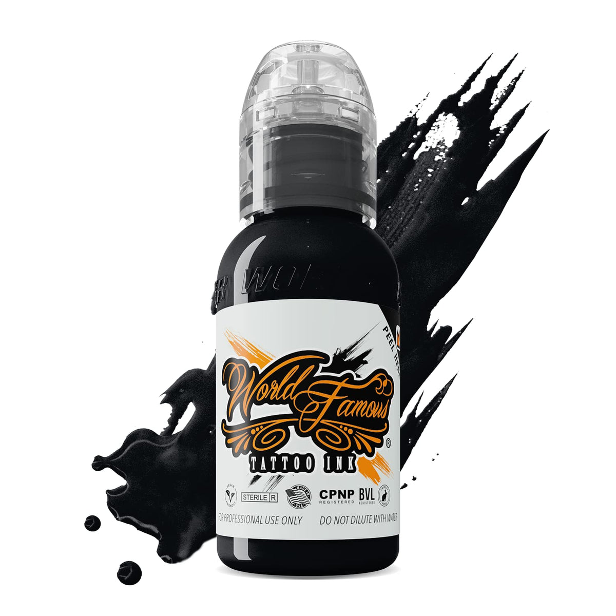 World Famous Blackout Ink : bouteille noire ultra-fin pour tracé net et saturation rapide.
