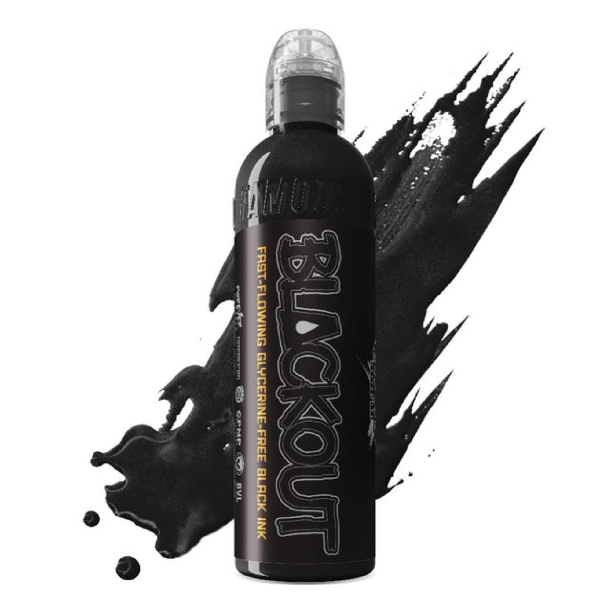 World Famous Tattoo Ink – bouteille Crystal-Flex pour usage en studio hygiénique.