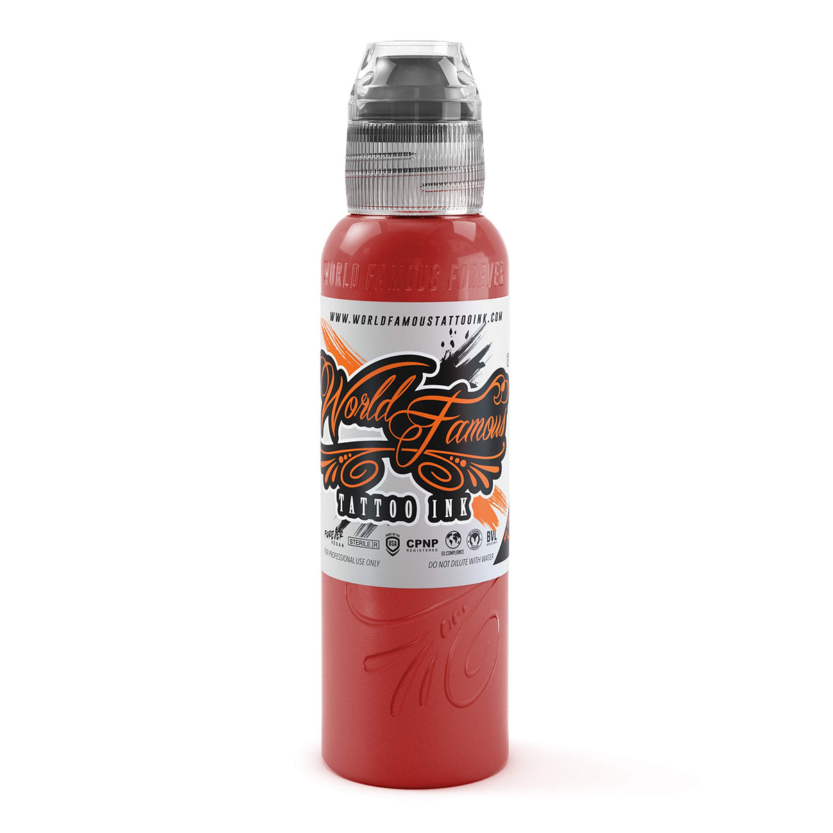World Famous Sailor Jerry Red: bouteille de tatouage rouge intense pour des contours nets.