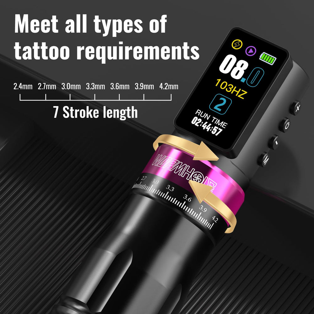 Wormhole Tattoo: batteries rechargeables doubles pour des sessions sans interruption.