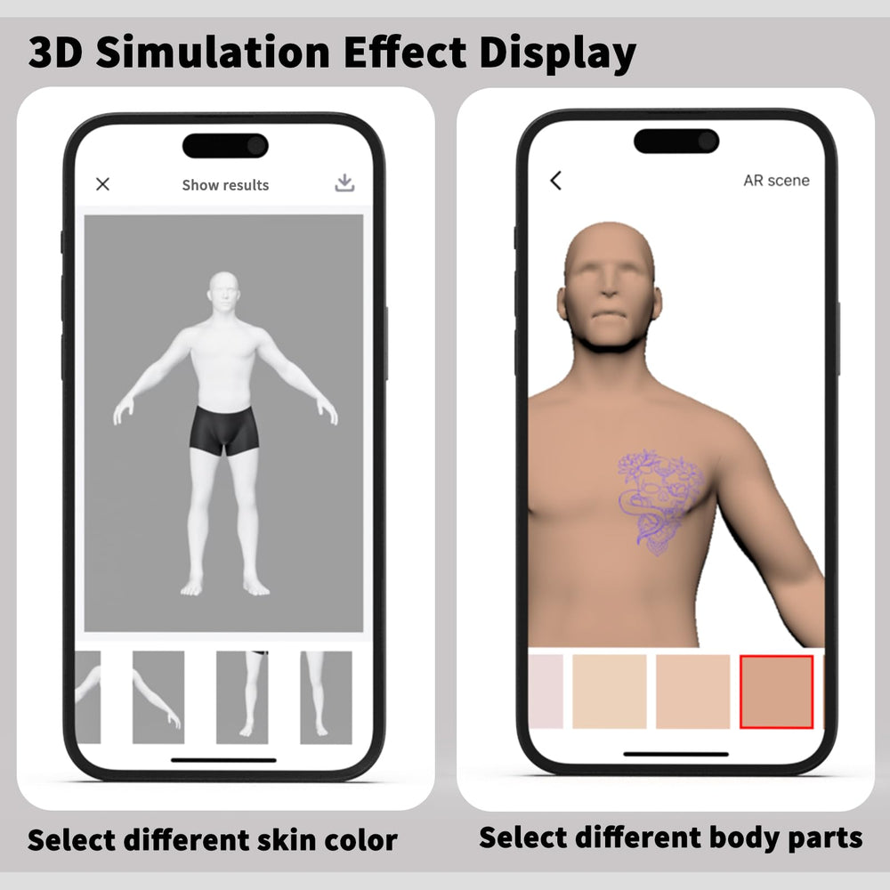 Wormhole Tattoo imprimante-pochoir app mobile facilitant le téléversement et le réglage.