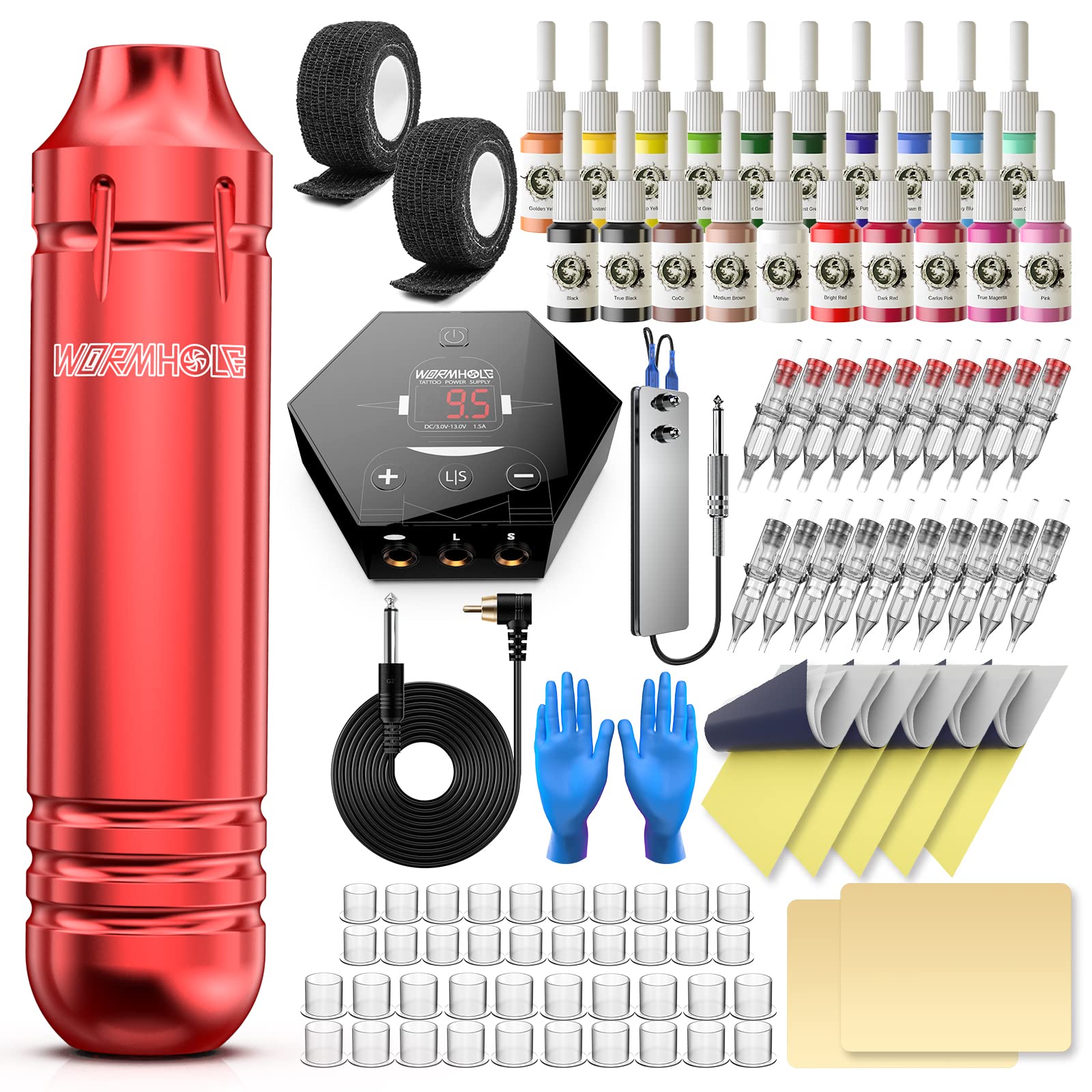 Wormhole Tattoo Kit ensemble complet, idéal pour débuter le tatouage.