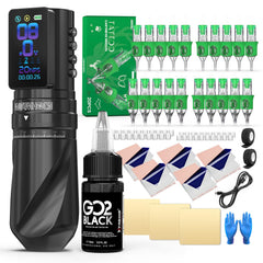 Wormhole Tattoo Kit sans fil: machine légère prête à l'emploi en studio.