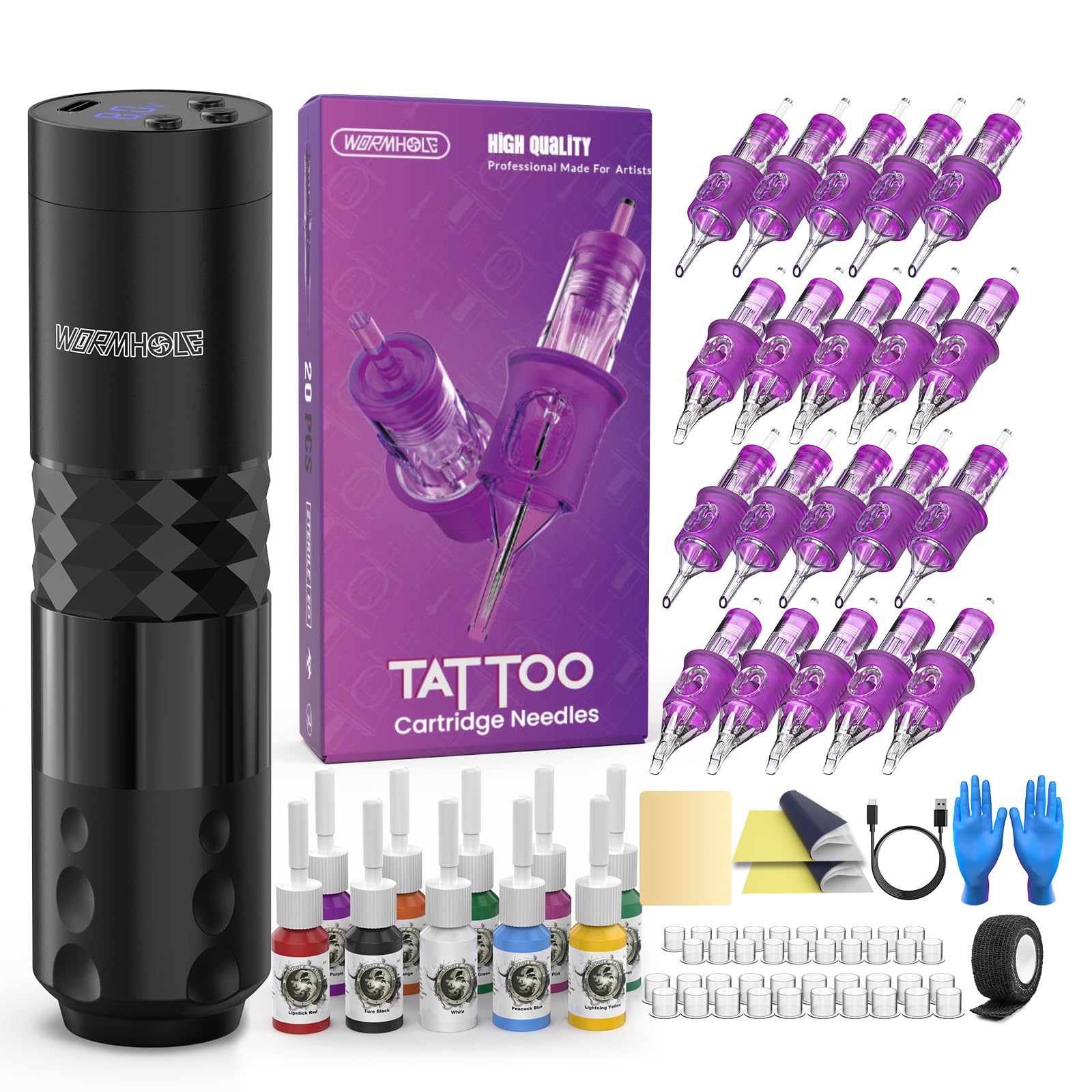 Pistolet Wormhole Tattoo sans fil, liberté de mouvement lors des sessions