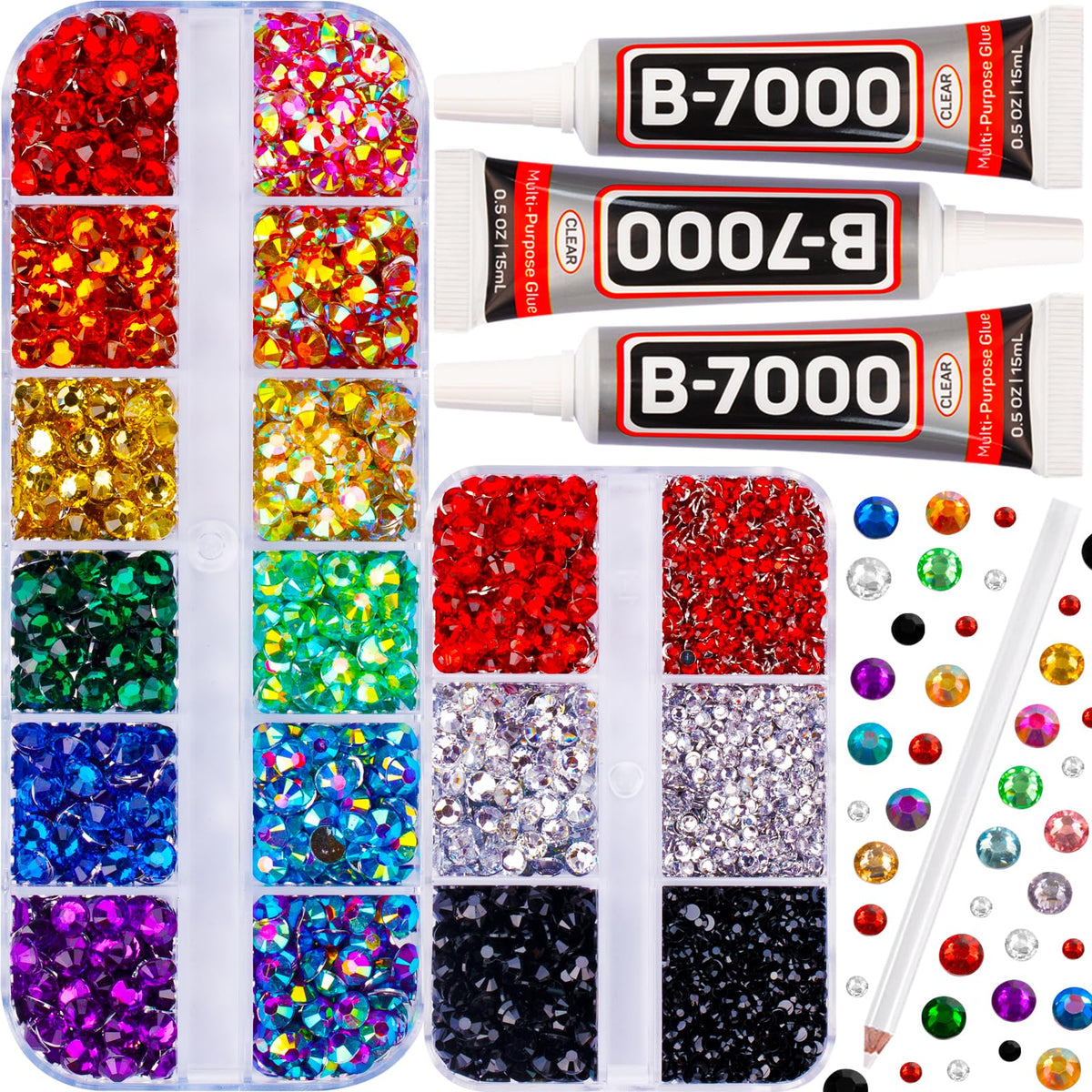 Worthofbest b7000: colle transparente et précise pour fixer les strass