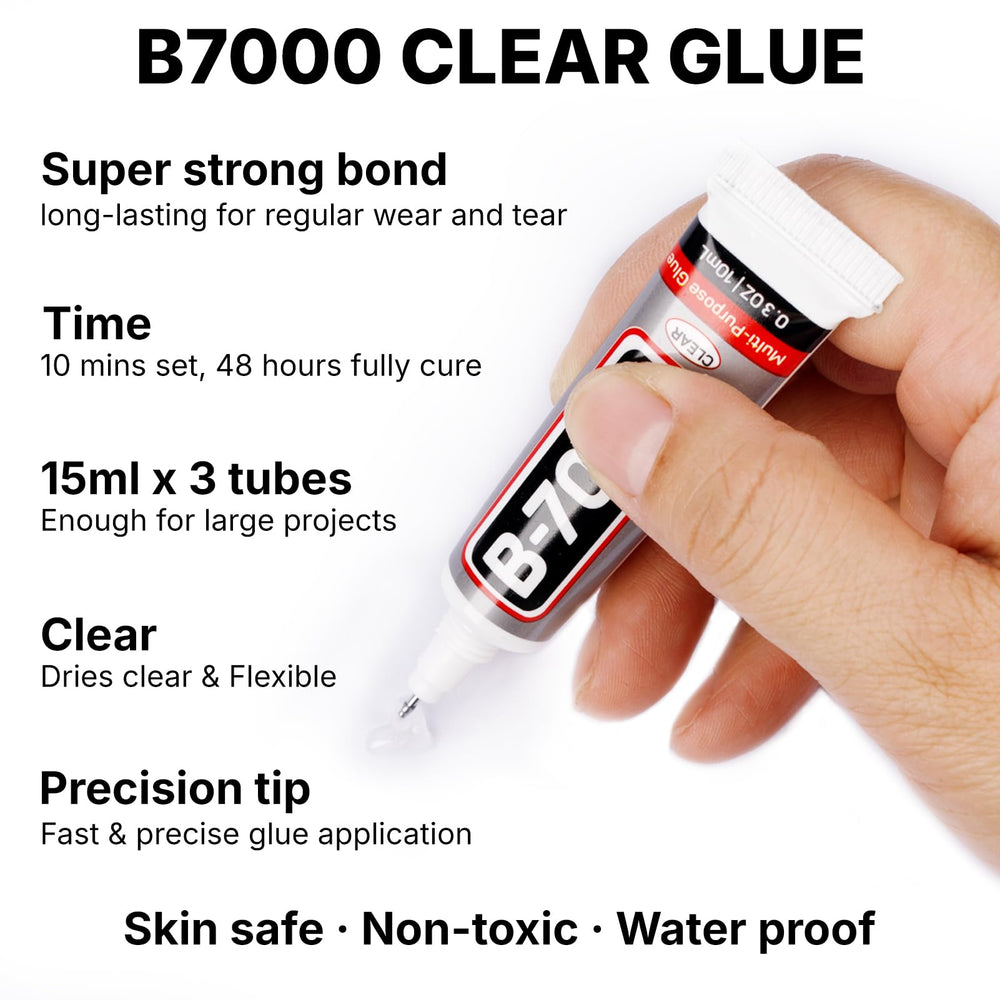 Worthofbest colle B7000 15ml — adhérence solide sur verre, métal et tissu.