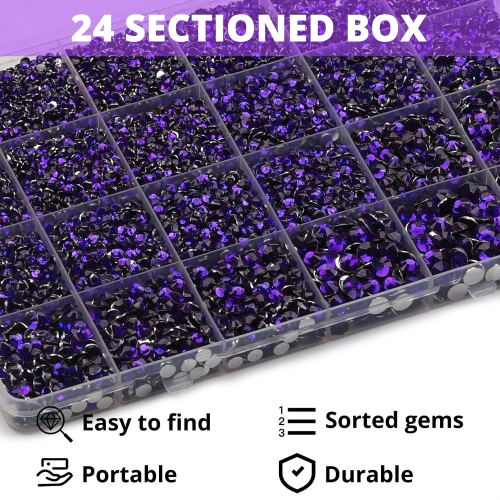Worthofbest cristaux violet à dos plat brillants pour projets de couture et bijouterie.