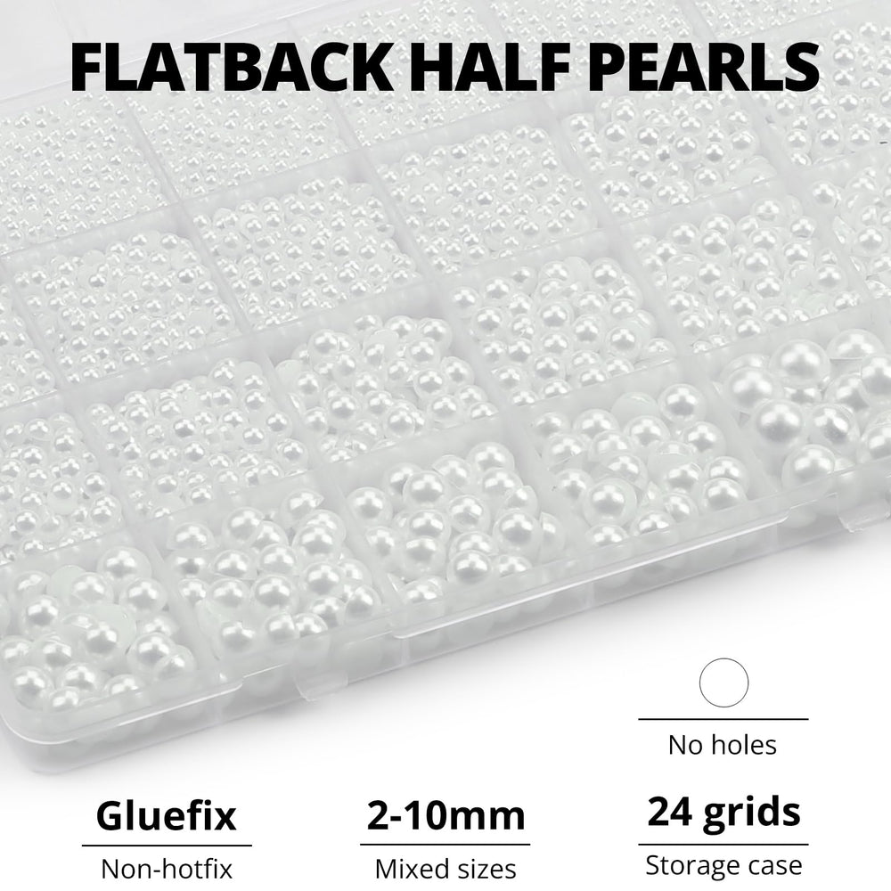 Worthofbest demi-perles blanches 4mm, parfaites pour personnaliser chaussures et boîtes.
