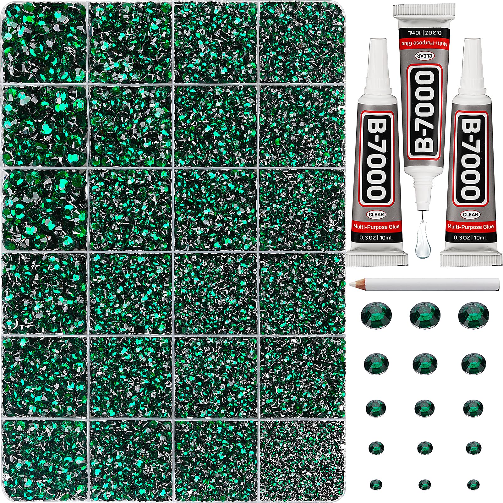 Worthofbest strass verts dos plat 2-6 mm pour ajouter de l'éclat aux vêtements.