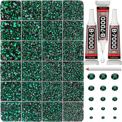 Worthofbest strass verts dos plat 2-6 mm pour ajouter de l'éclat aux vêtements.