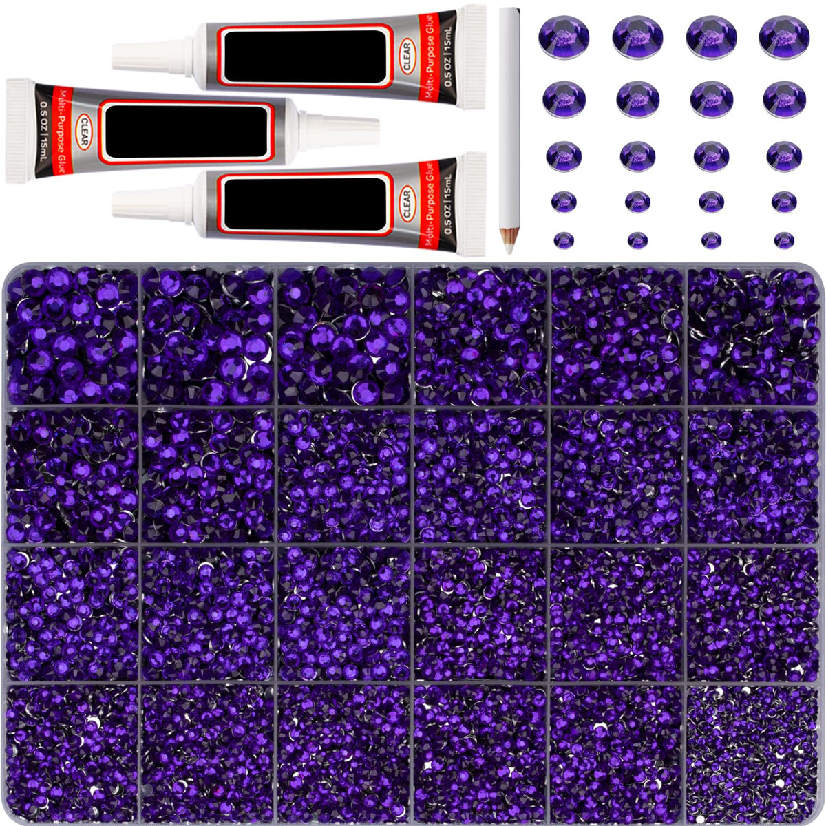 Worthofbest pierres violet à dos plat pour sublimer vêtements et accessoires au quotidien.