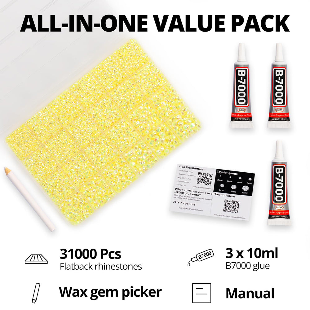 Worthofbest pince-strass jaunes facilite la pose précise des pierres.