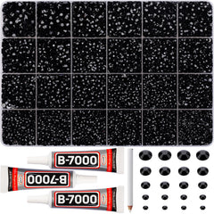 Worthofbest rhinestones noirs 31000 pièces dans un étui pratique, prêt à l'emploi.