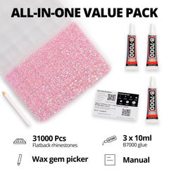 Worthofbest strass résine rose AB tailles 2-6 mm pour motifs variés