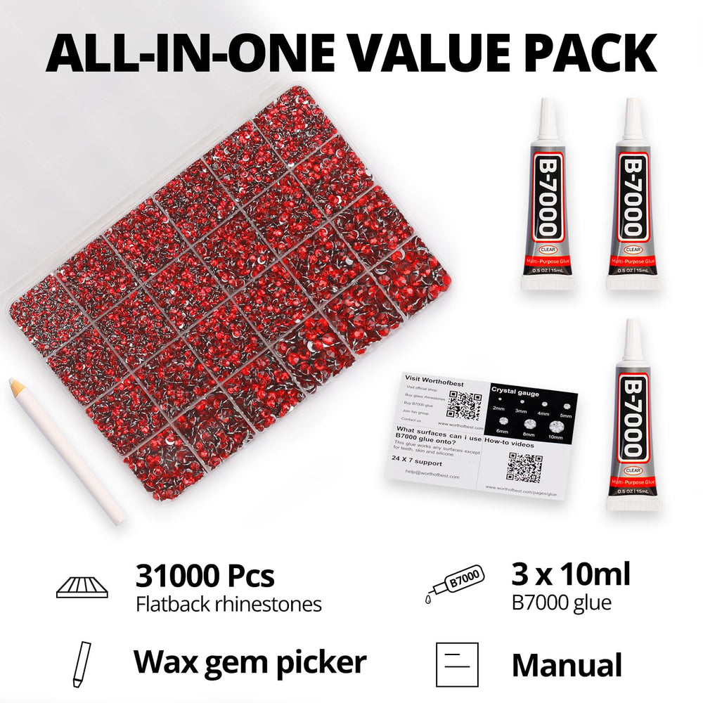 Worthofbest – strass dos plat rouges pour applications précises et brillance durable