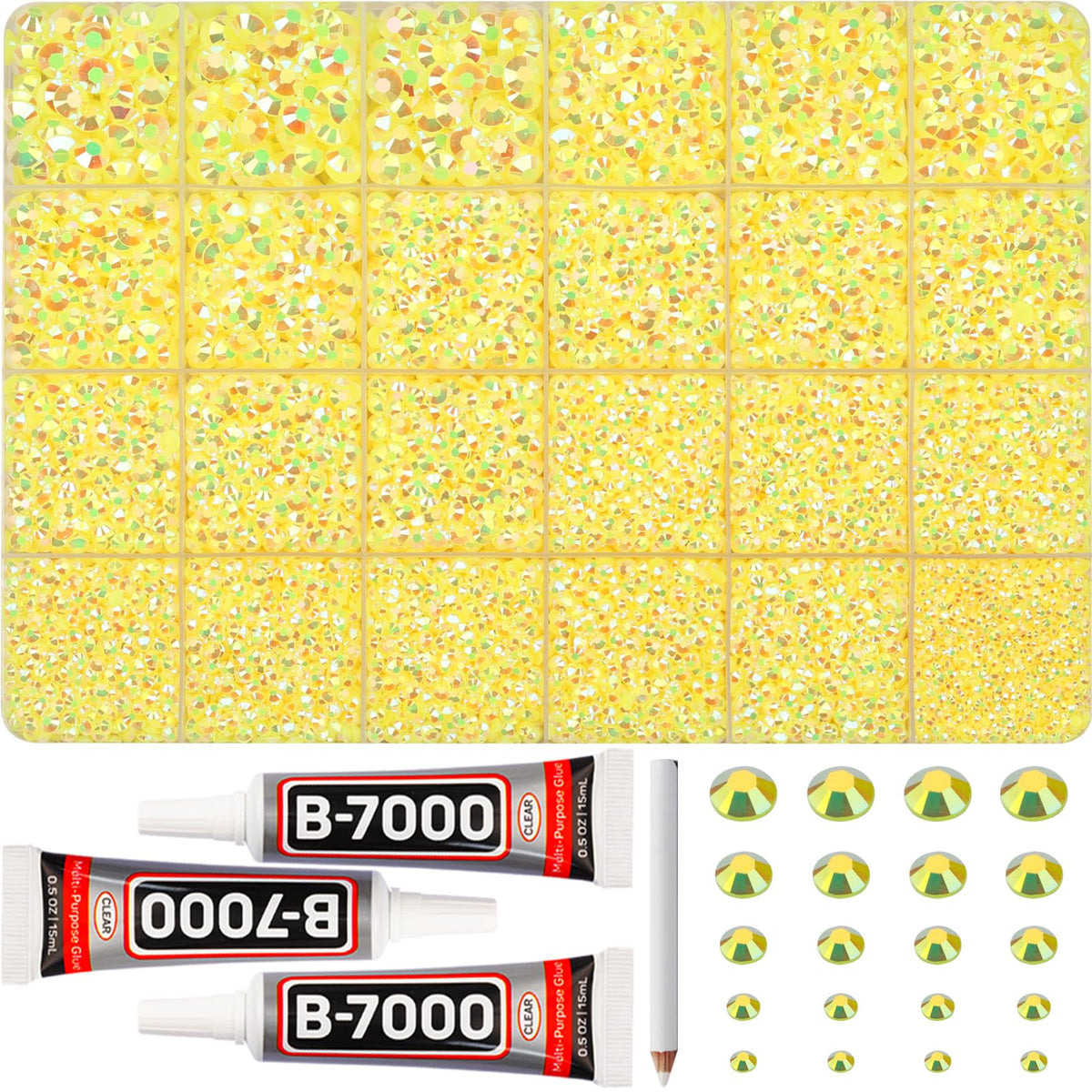 Worthofbest strass jaunes 2-6 mm pour embellir textiles et accessoires.