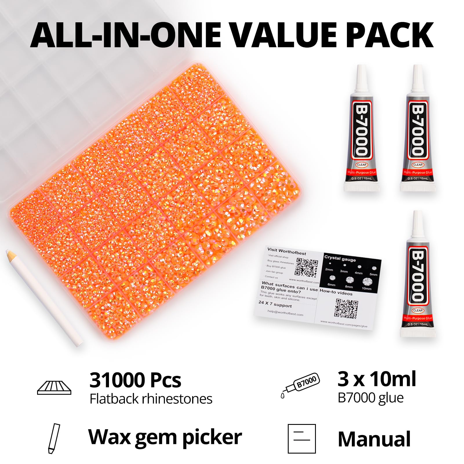 Worthofbest strass orange dos plat 3mm, éclat lumineux sur accessoires textiles.