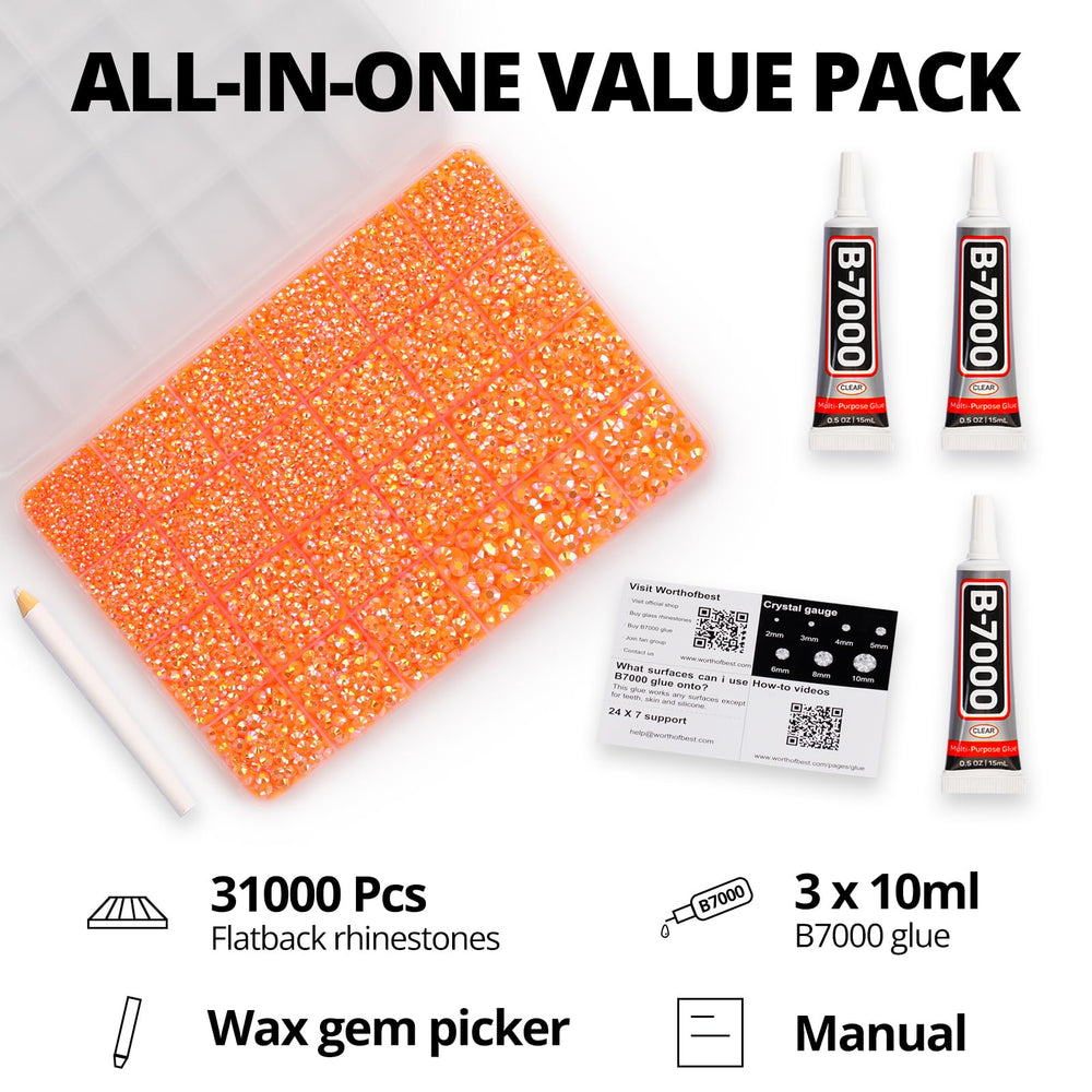 Worthofbest strass orange dos plat 3mm, éclat lumineux sur accessoires textiles.