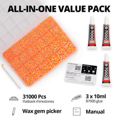 Worthofbest strass orange dos plat 3mm, éclat lumineux sur accessoires textiles.