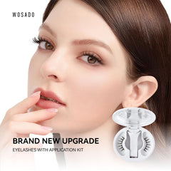 Pose rapide des cils magnétiques WOSADO Frost Black 21,5 mm sans colle.