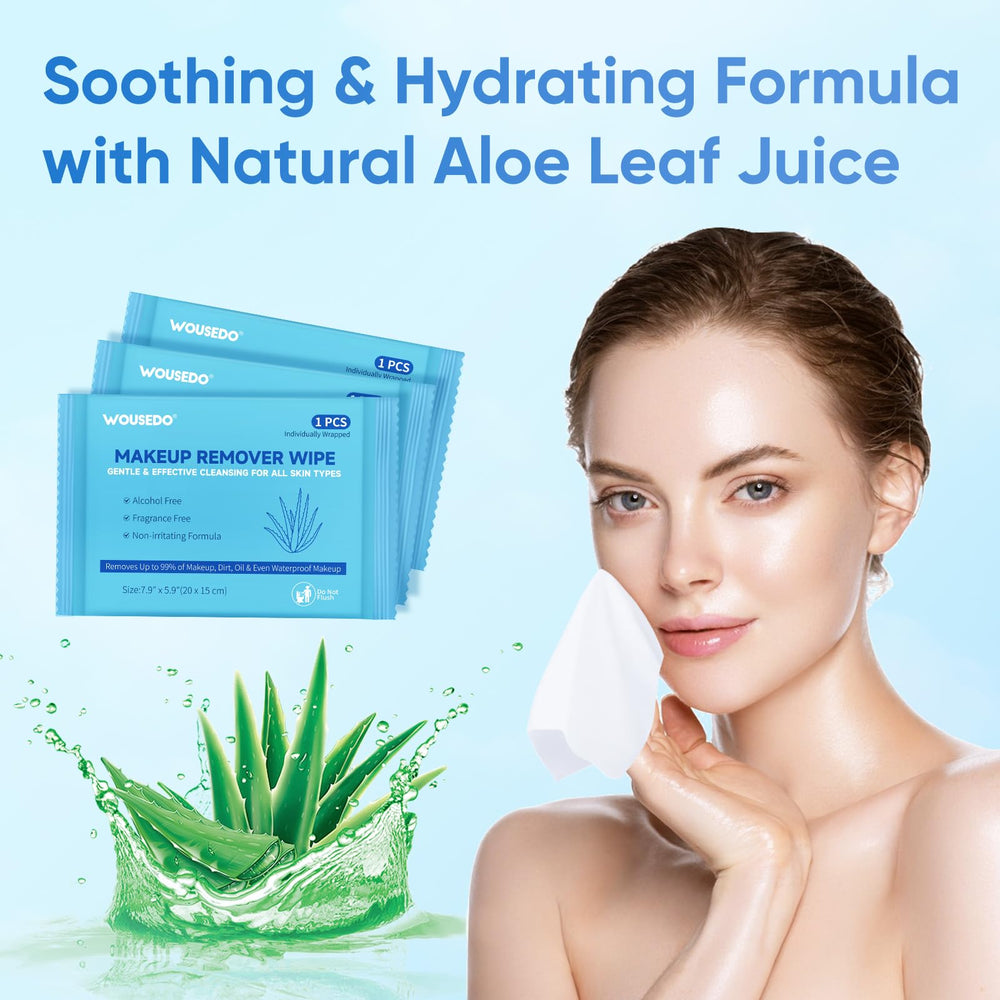 WOUSEDO bulk pack of 100 wipes offers value for daily skincare.