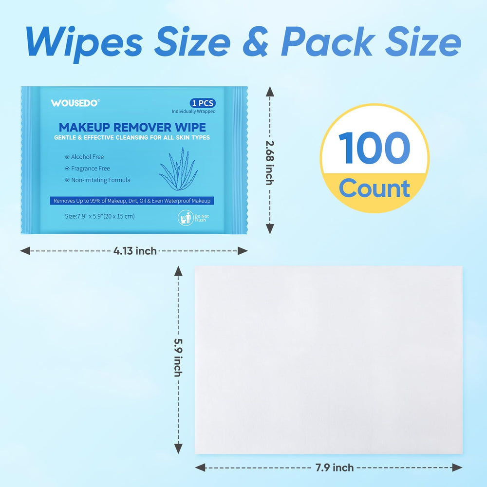 WOUSEDO waterproof makeup removal with aloe vera for stubborn makeup.