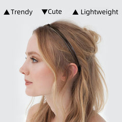 Bandeau beige en cuir WOVOWOVO, texture lisse pour une apparence douce.