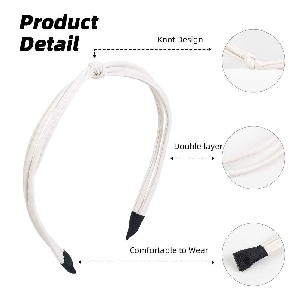 Bandeau blanc en cuir WOVOWOVO, polyvalent avec toutes les tenues.