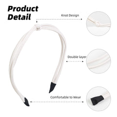 Bandeau blanc en cuir WOVOWOVO, polyvalent avec toutes les tenues.
