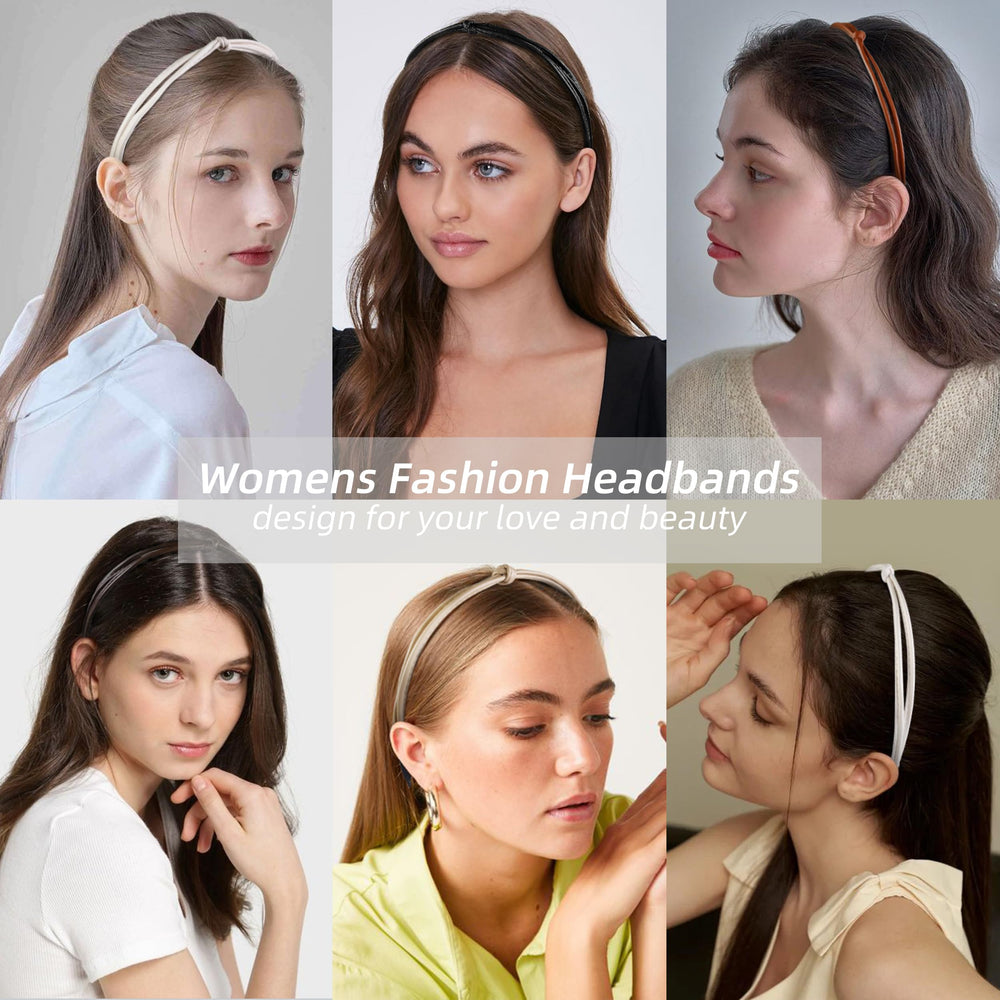 Bandeau gris en cuir WOVOWOVO, raffiné et discret pour de multiples occasions.
