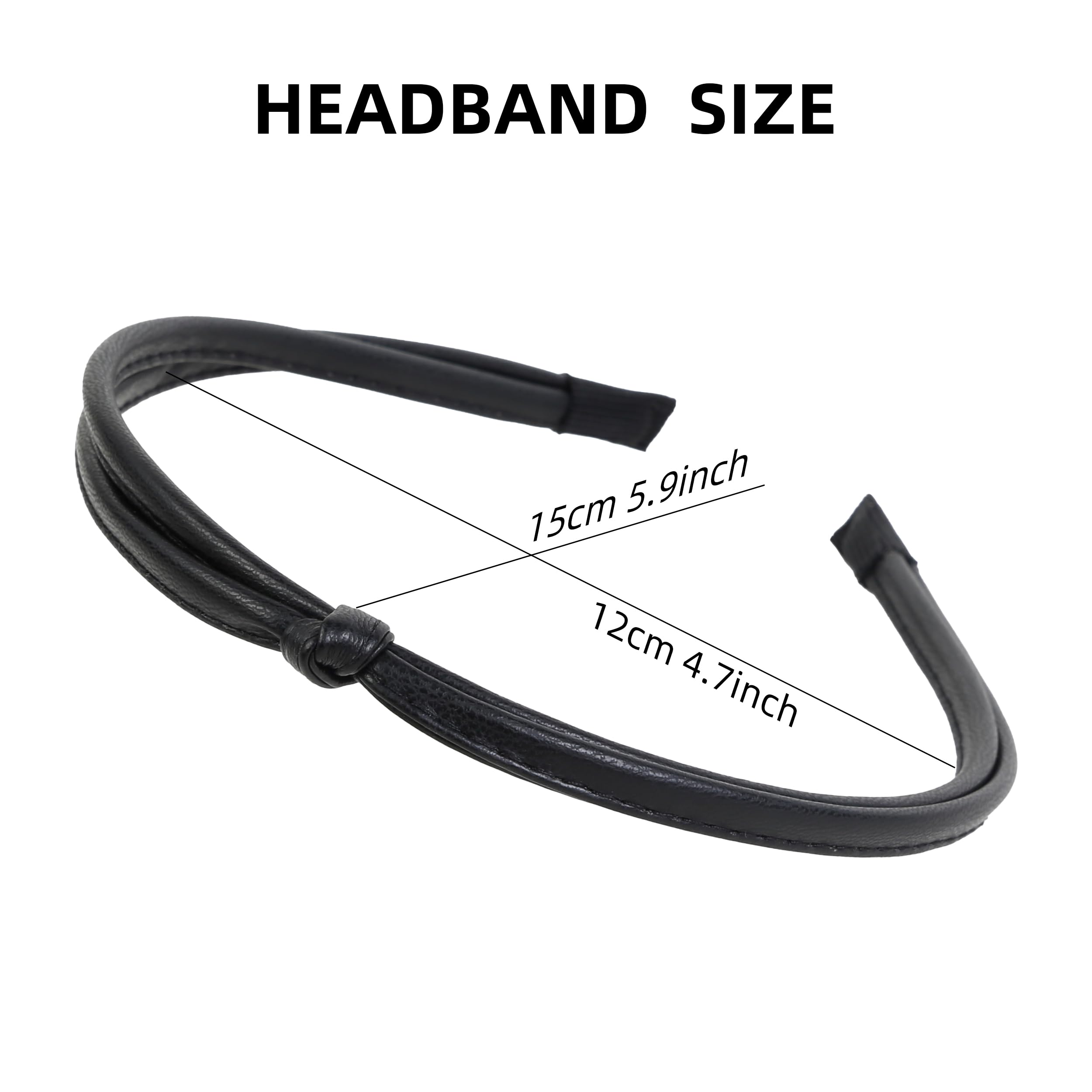 Bandeau fin cuir marron WOVOWOVO, léger et non glissant pendant les activités.