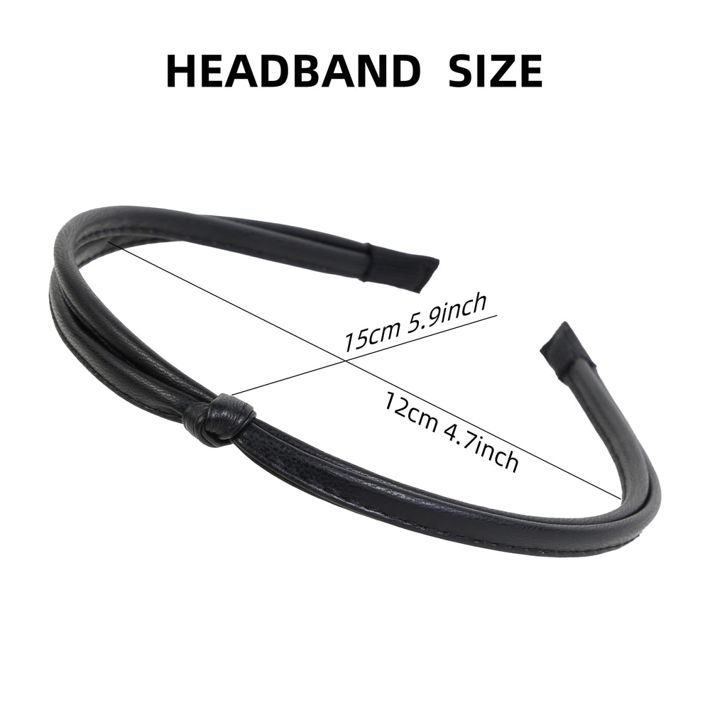 Bandeau fin cuir marron WOVOWOVO, léger et non glissant pendant les activités.