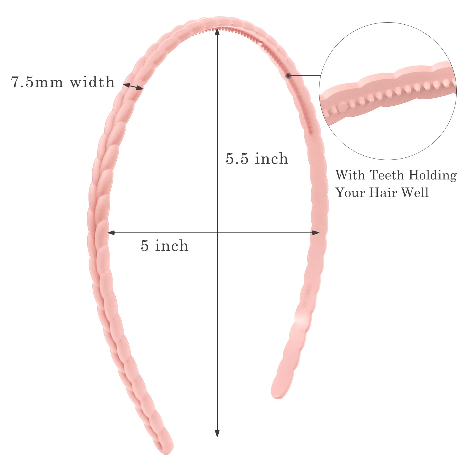 Bandeaux WOVOWOVO 7mm avec dents offrant une tenue stable sans glisser