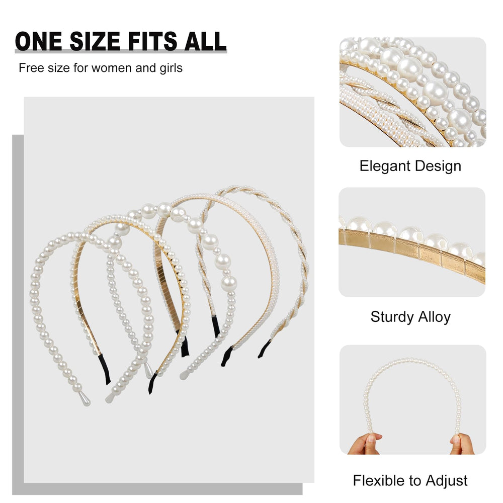 Bandeau perles classique WOVOWOVO pour une allure élégante