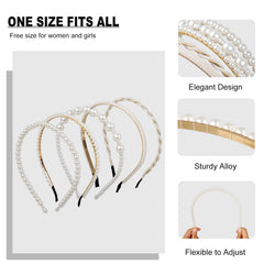 Bandeau perles classique WOVOWOVO pour une allure élégante