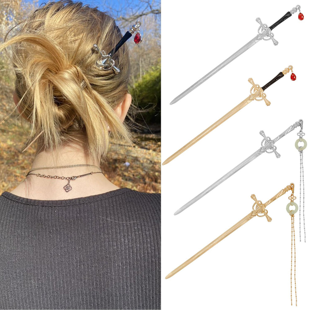 WOVOWOVO epee-cheveux baguette-tassel fixant le chignon avec élégance.