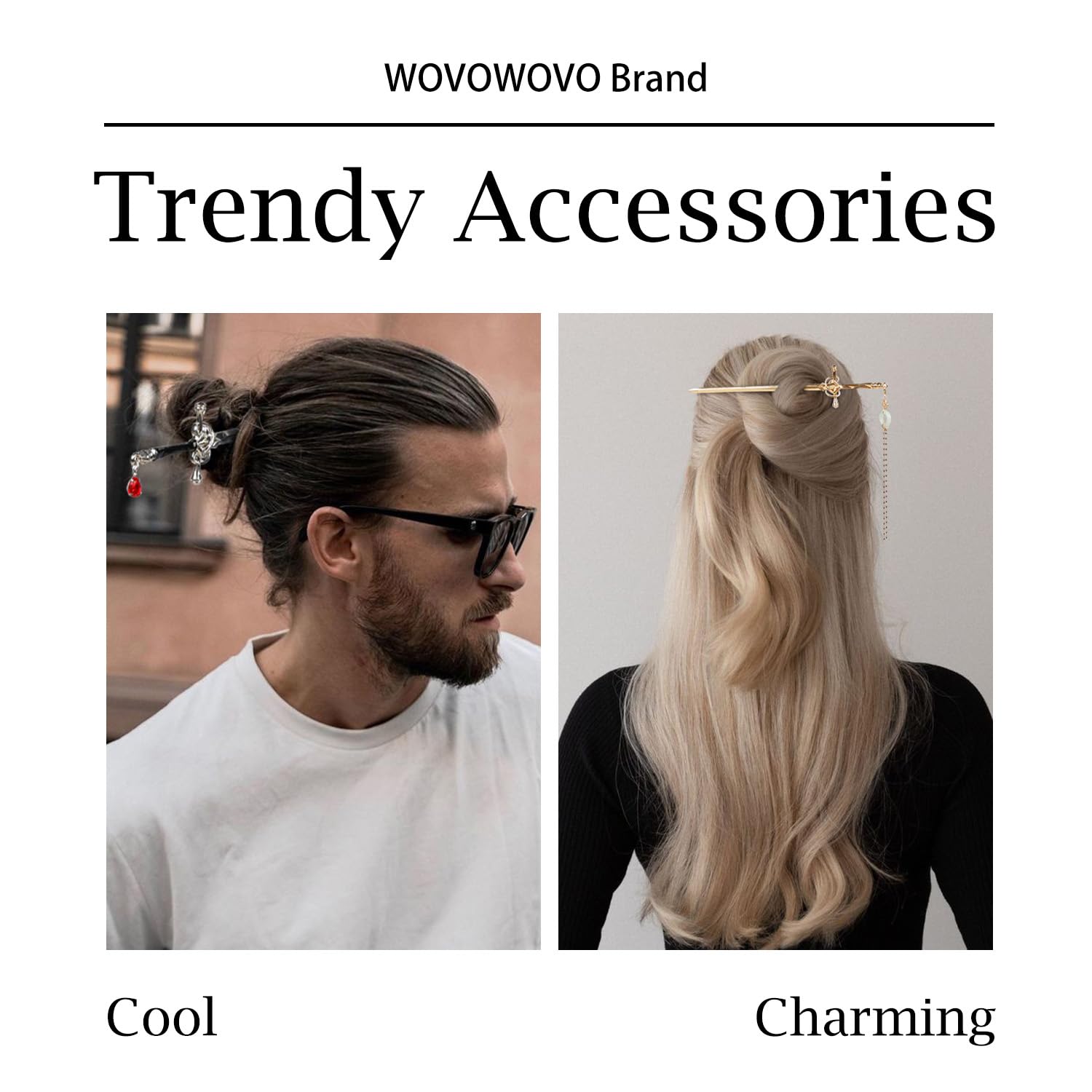 WOVOWOVO sticks-cheveux epee-vintage assure stabilité et style.