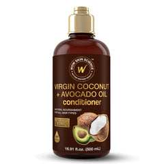 WOW Hair Conditioner : bouteille visible, soin nourrissant coco et avocat.