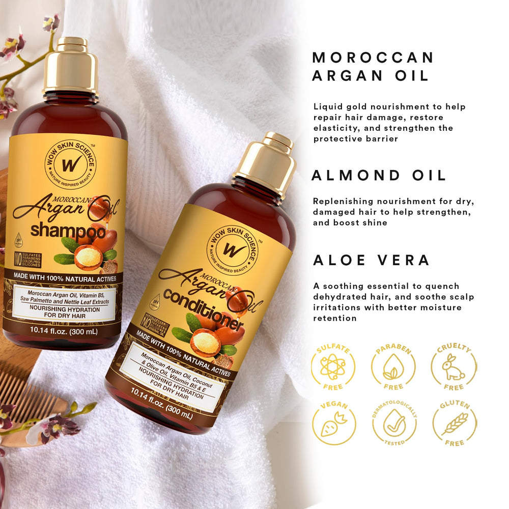 Détail lait-argan – flacon WOW Skin Science montre nutrition légère.