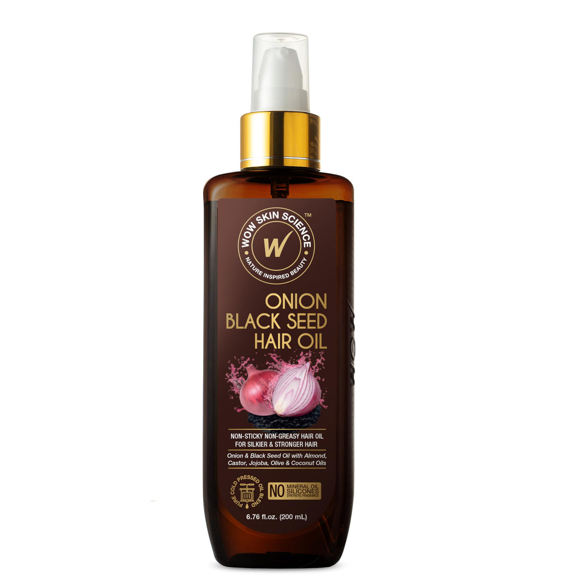 WOW Skin Science huile oignon nigelle - bouteille prête à l’emploi pour soin capillaire