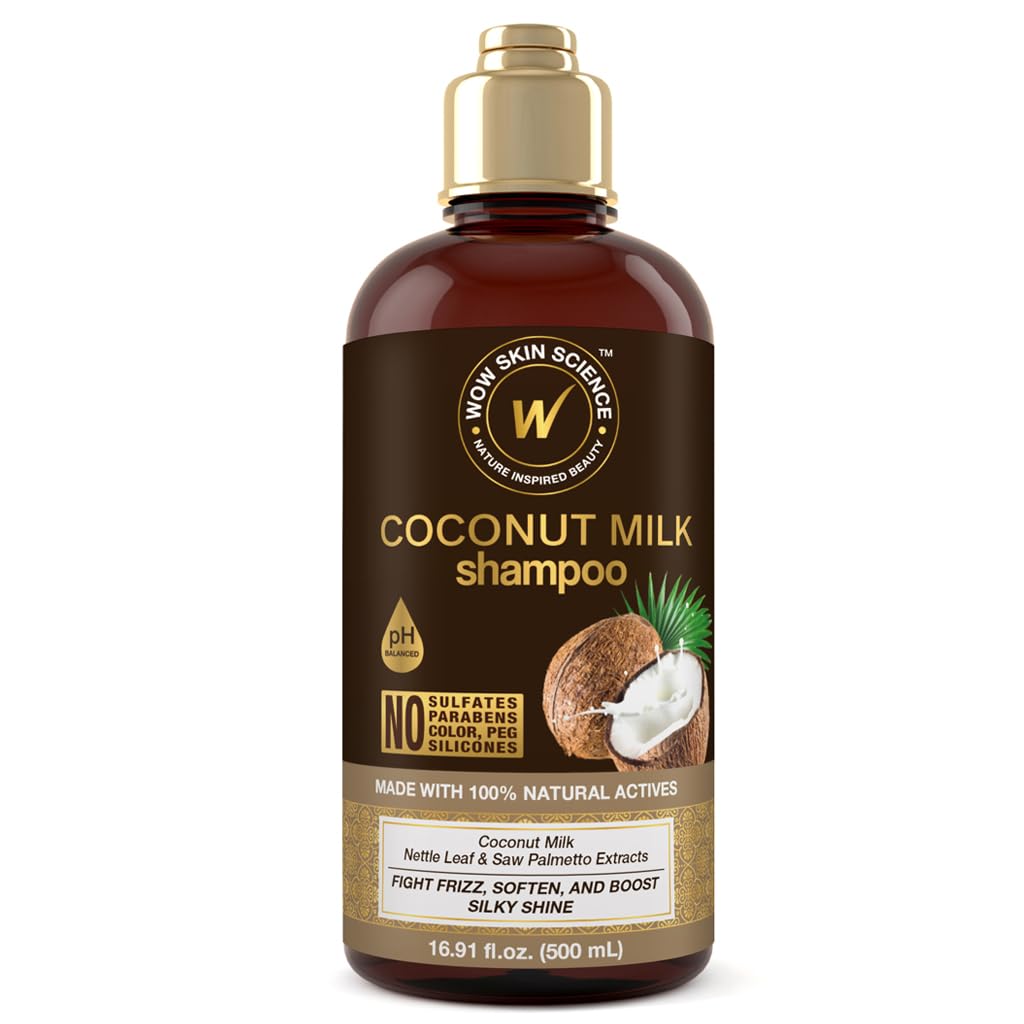 WOW Skin Science Shampoing lait coco bouteille: hydratation profonde pour cheveux secs.